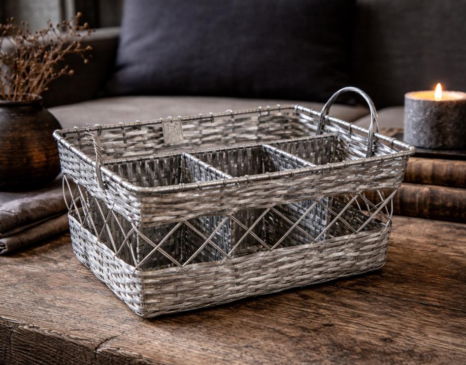 Rivièra Maison metalen mand / bestekmand, Overige materialen, Mand, Ophalen of Verzenden, Zo goed als nieuw