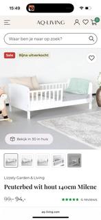 Peuterbed wit hout 140 cm, Ophalen, Zo goed als nieuw, 140 tot 160 cm, 70 tot 85 cm