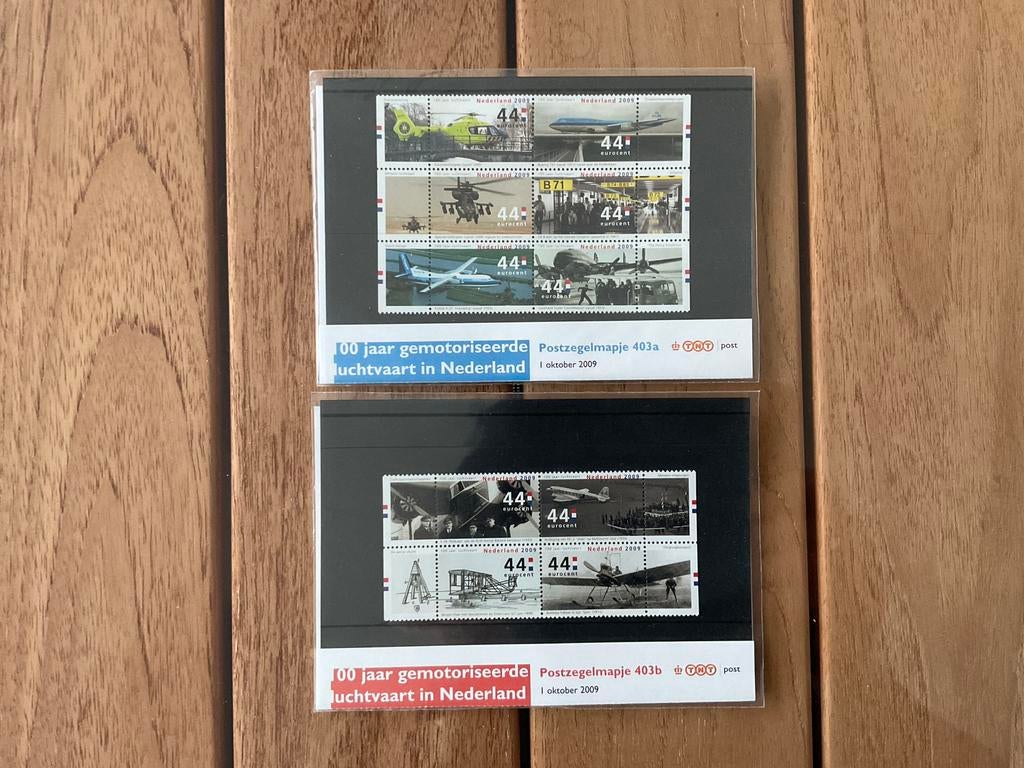 Postzegelmapje 403a-403b Nederland 2009 100 jaar luchtvaart, Ophalen of Verzenden, Na 1940, Postfris