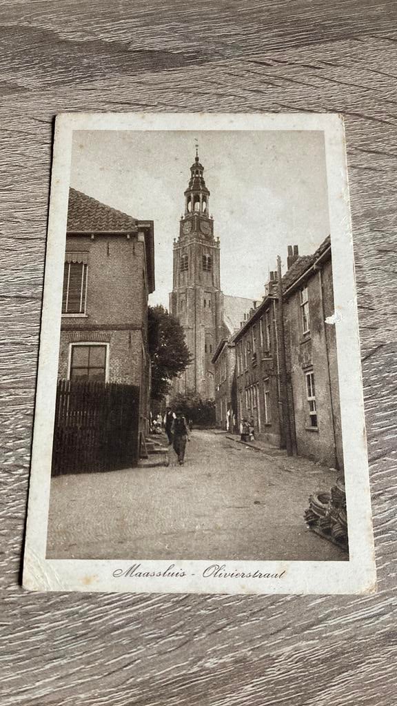 Oude ansichtkaart Maassluis Olivierstraat, Verzamelen, Ansichtkaarten | Nederland, Ophalen of Verzenden, 1920 tot 1940, Ongelopen