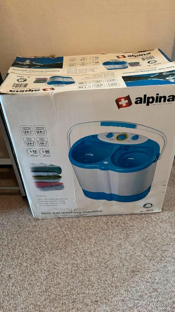 Compacte Camping Wasmachine - Alpina SF-7659, Witgoed en Apparatuur, Wasmachines, Zo goed als nieuw, Bovenlader, Minder dan 4 kg