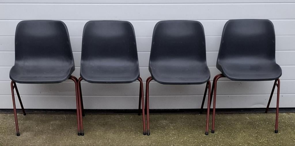 15 x vepa kunststof kuipstoelen kantine horeca stoelen grijs, Ophalen of Verzenden, Zo goed als nieuw, Kunststof, Vijf, Zes of meer stoelen