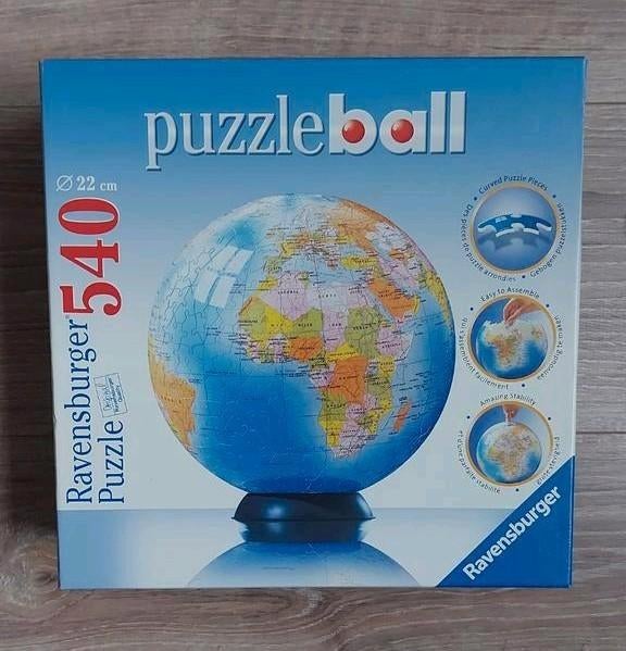 Ravensburger Puzzelball Aarde 540 stukjes - ZGAN, Ophalen, 500 t/m 1500 stukjes, Zo goed als nieuw, Rubik's of 3D-puzzel