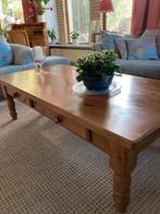 Massief houten grenen salontafel met lades., Ophalen, Gebruikt, 100 tot 150 cm, 50 tot 100 cm