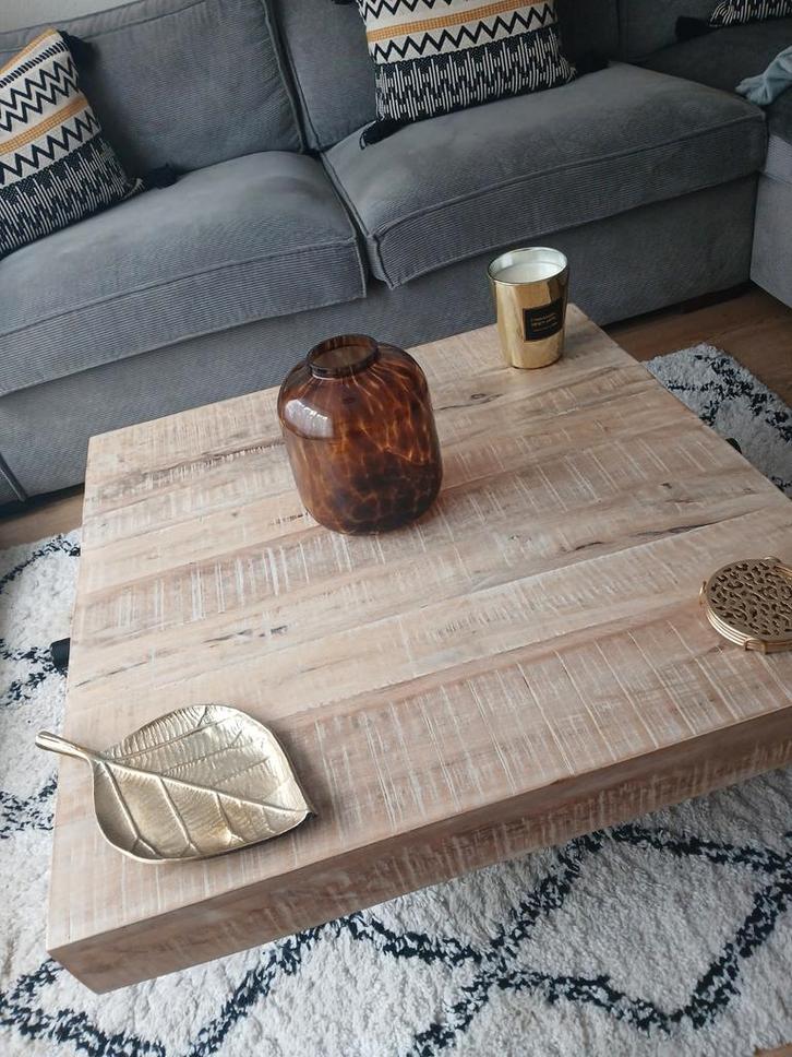 Salontafel (mangohout), Huis en Inrichting, Tafels | Salontafels, Minder dan 50 cm, 50 tot 100 cm, 50 tot 100 cm, Rechthoekig