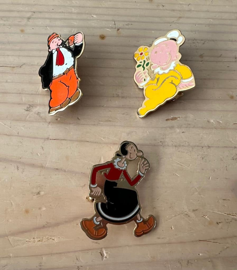 Popeye speldjes/ broches (Olive Oyl, Swee’Pea, Wimpy), Verzamelen, Speldjes, Pins en Buttons, Verzenden, Nieuw, Overige onderwerpen