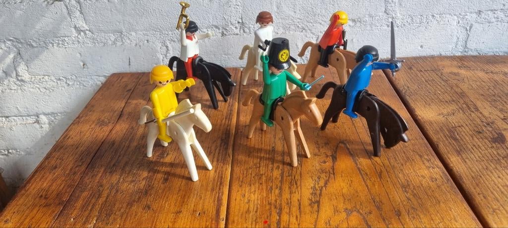Playmobil geobra 1974 6 paarden met poppetjes, Ophalen of Verzenden