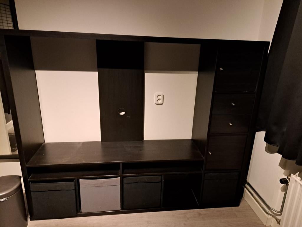 IKEA TV-kast met opbergruimte - Donkerbruin, Huis en Inrichting, Gebruikt, 150 tot 200 cm, Ophalen of Verzenden, Modern