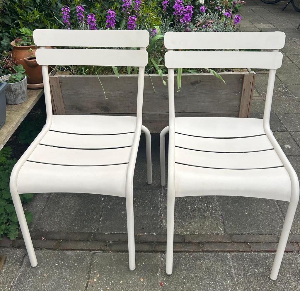 Fermob Luxembourg tuinstoel wit, Ophalen of Verzenden, Gebruikt, Metaal