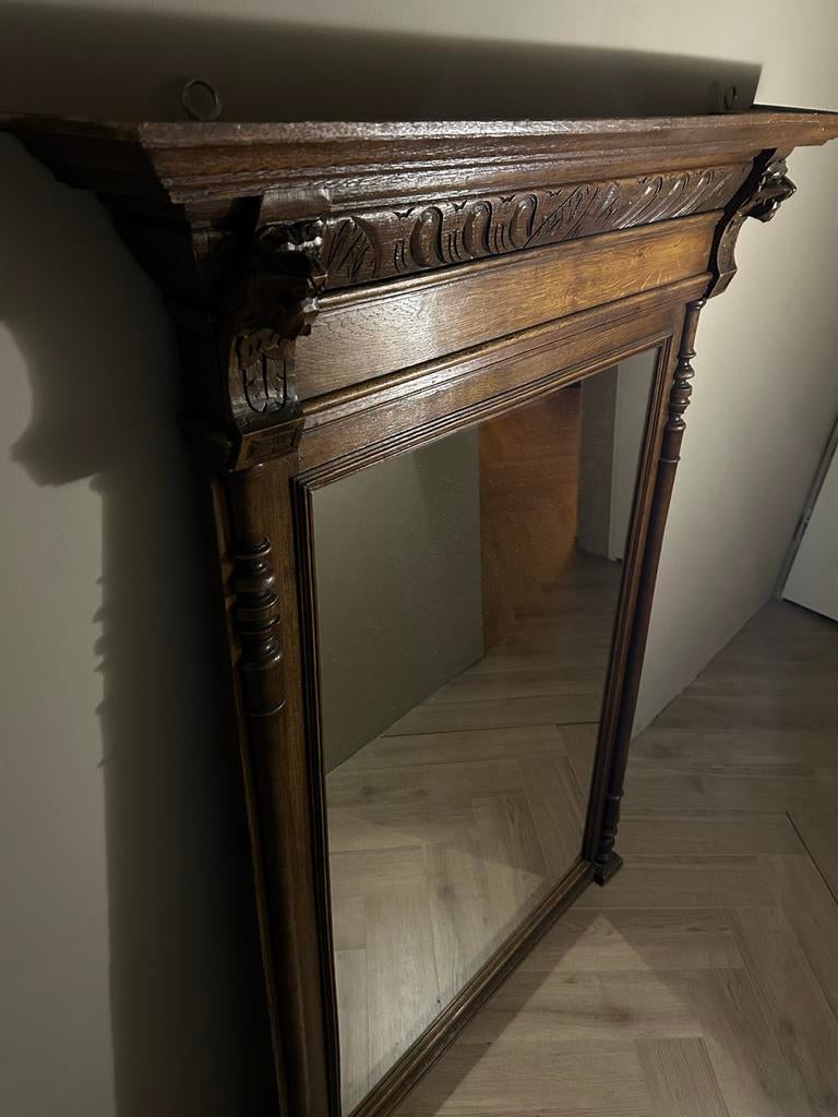 Mechelse Spiegel 145,5cm, Ophalen of Verzenden, Rechthoekig, 50 tot 100 cm, 100 tot 150 cm