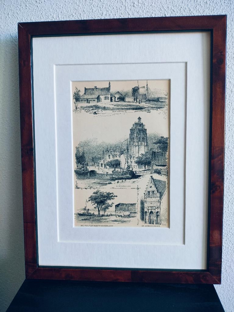 Craandijk Litho Goedereede Sommelsdijk Den Biersum 1880 (89), Antiek en Kunst, Ophalen of Verzenden