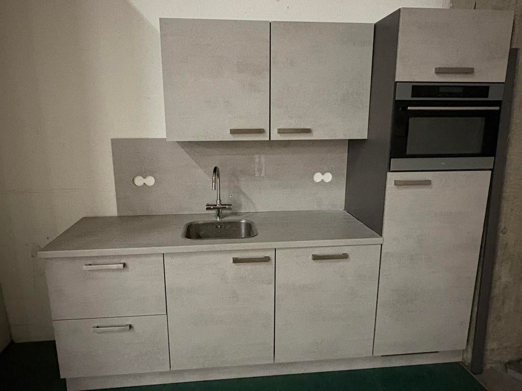 Keukenblok 240 cm, nobilia met kokendwaterkraan, Ophalen, Gebruikt, Enkelwandige keuken, Hout