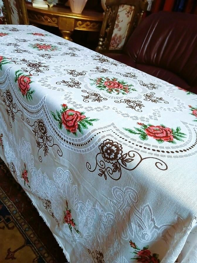 Engels tafelkleed vintage - Old Country Roses - wit- 172x130, Verzenden, Zo goed als nieuw, Rechthoek, Binnen