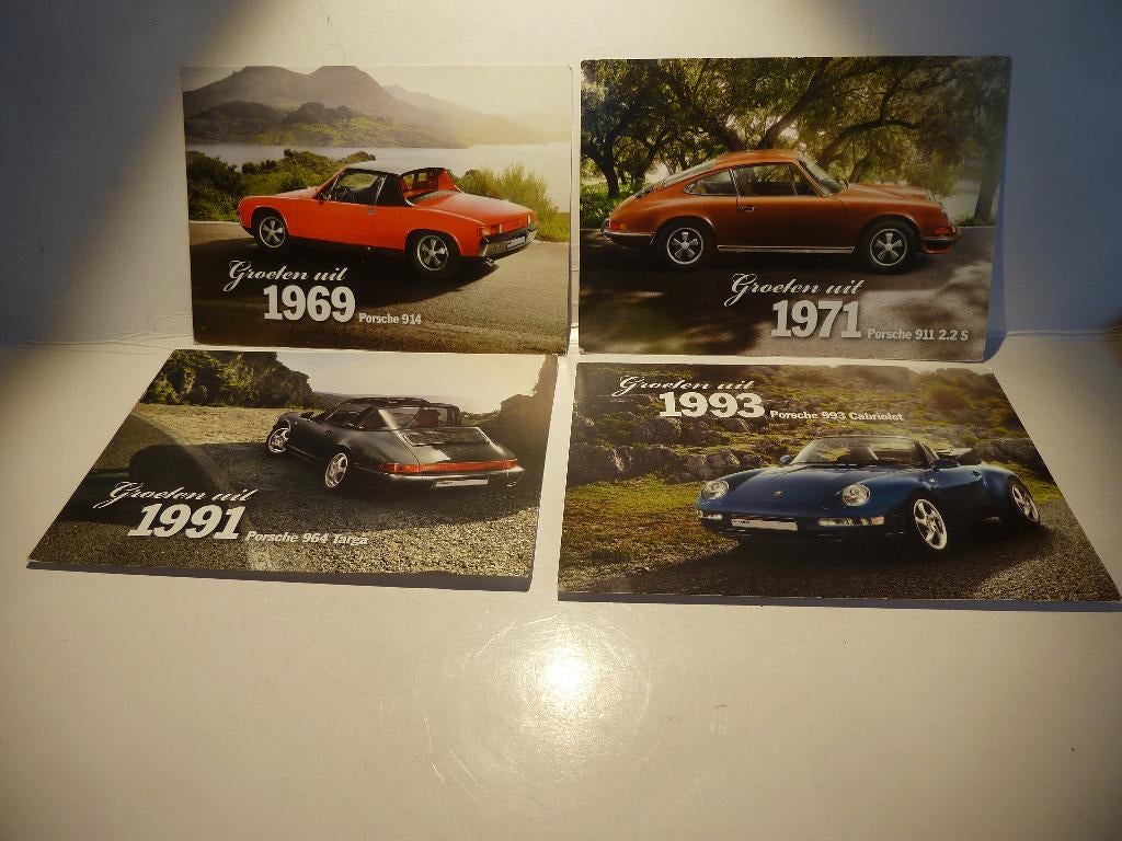 4 x PORSCHE ANSICHTKAARTEN >>ONGELOPEN., Ophalen of Verzenden, 1960 tot 1980, Ongelopen, Voertuig