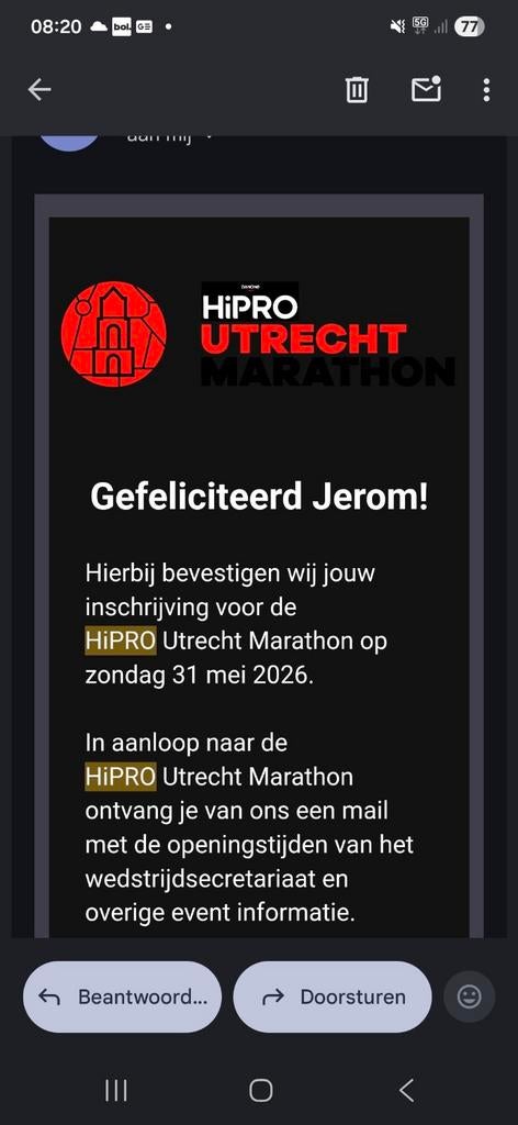 Marathon utrecht startbewijs, Tickets en Kaartjes, Evenementen en Festivals, Eén persoon