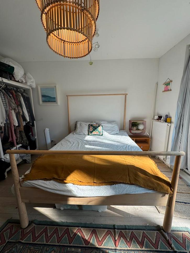 IKEA GJORA bedframe met lattenbodem 160x200 cm, Huis en Inrichting, Slaapkamer | Bedden, Zo goed als nieuw, Tweepersoons, 160 cm