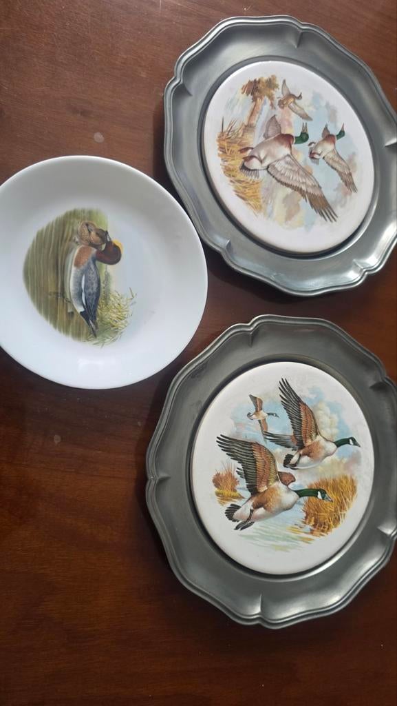 Limoges decoratie borden met eenden en ganzen, Ophalen of Verzenden