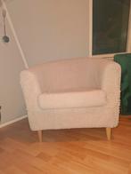 Crèmekleurige fauteuil met teddy stof, Ophalen, Gebruikt, Overige kleuren, Eén