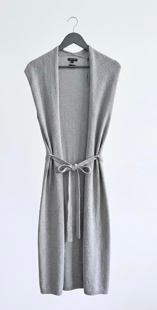 Lang lichtgrijs vest met zilveren lurexdraad Massimo Duti, Verzenden, Zo goed als nieuw, Maat 38/40 (M), Grijs