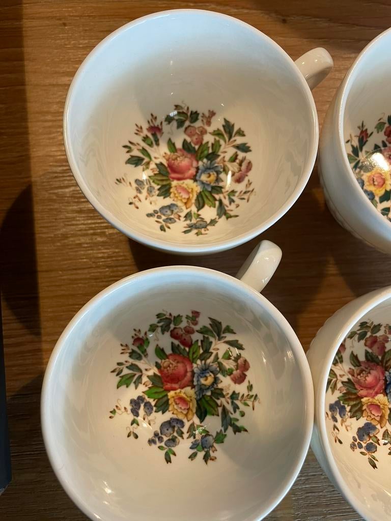 10 Kopjes met schotel, Wedgwood Conway of Etruria, Ophalen of Verzenden