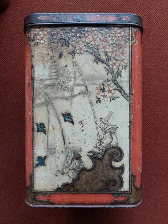 Groot antiek blik Niemeijer's koffie en thee., Ophalen of Verzenden, Gebruikt, Koffie