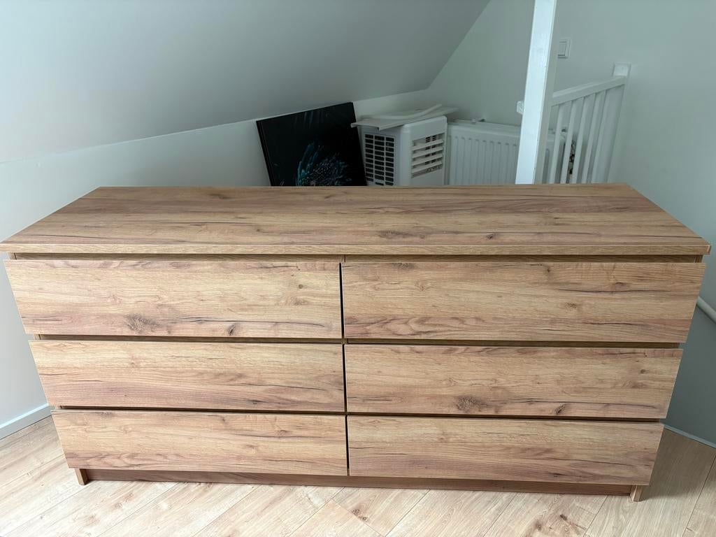 Ladekast naturel eiken Jysk, Ophalen, 5 laden of meer, 150 tot 200 cm, Eikenhout