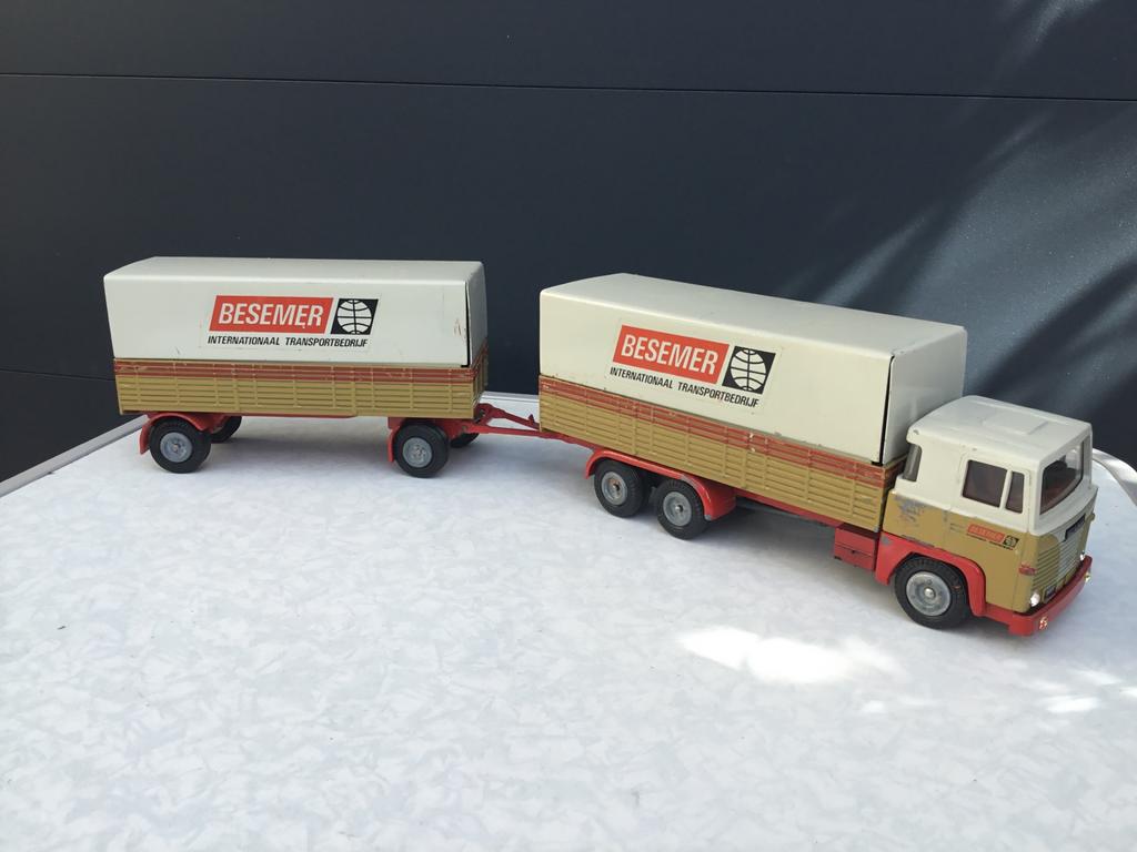 Tekno Scania 141 V8 combi Besemer Inter Transportbedrijf, Ophalen of Verzenden, Zo goed als nieuw, Bus of Vrachtwagen, Tekno