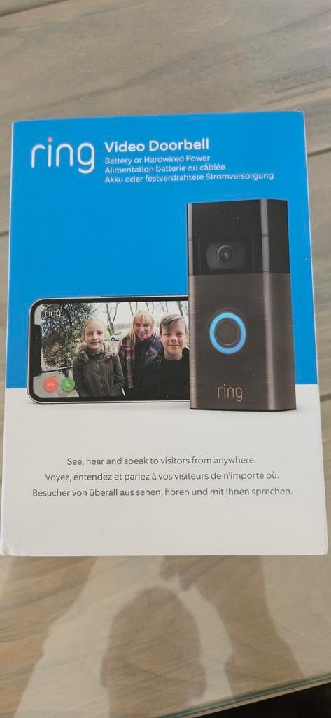 Ring Video Deurbel - Batterij of Bedraad, Ophalen, Bewegingsdetectiesensor, Nieuw, Draadloos