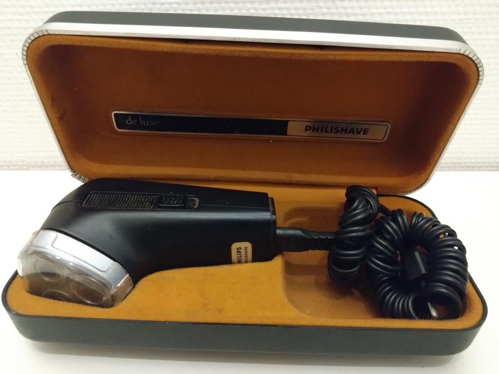 Vintage Philips Philishave de Luxe Scheerapparaat in Etui, Ophalen of Verzenden, Gebruikt, Scheren en Epileren