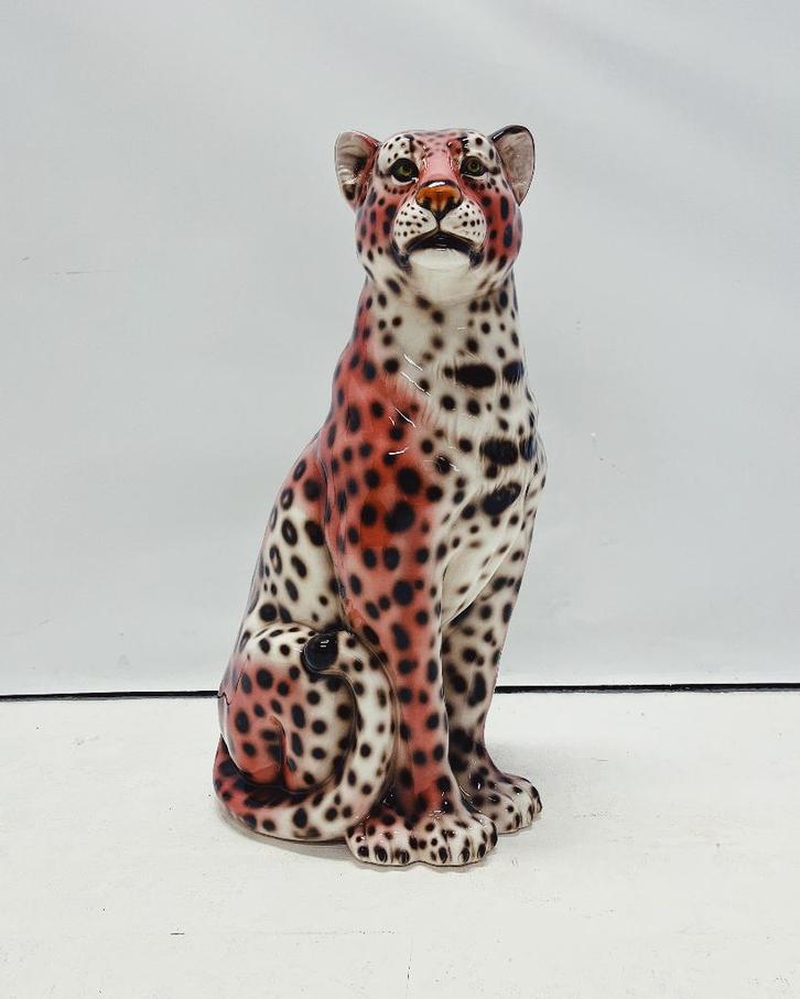 Luipaard Keramiek Roze, Verzamelen, Beelden en Beeldjes, Nieuw, Dier, Ophalen of Verzenden