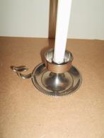 Oude,verzilverde kandelaar,kaarsenhouder,kaarshouder,vintage, Antiek en Kunst, Ophalen of Verzenden, Koper of Brons