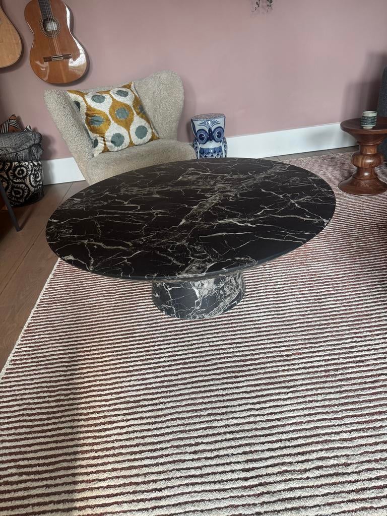 Pols potten disc marble look salon tafel, Huis en Inrichting, Tafels | Salontafels, Ophalen, Overige materialen, Gebruikt, 50 tot 100 cm