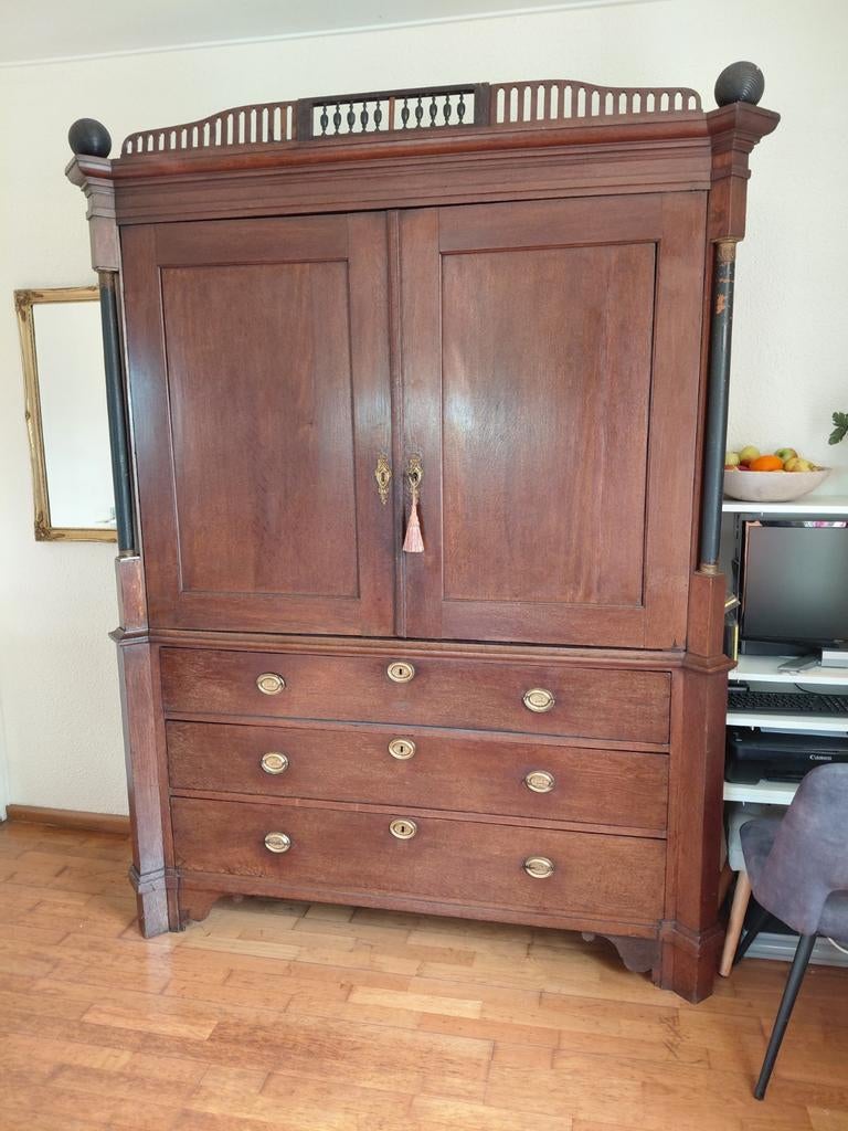 Antieke Empire cabinet kast, Antiek en Kunst, Ophalen