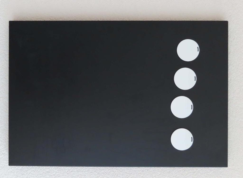 memobord, zwart, metaal, 40 x 60, ook voor krijt, Ikea, Ophalen of Verzenden, Gebruikt, Magneetbord