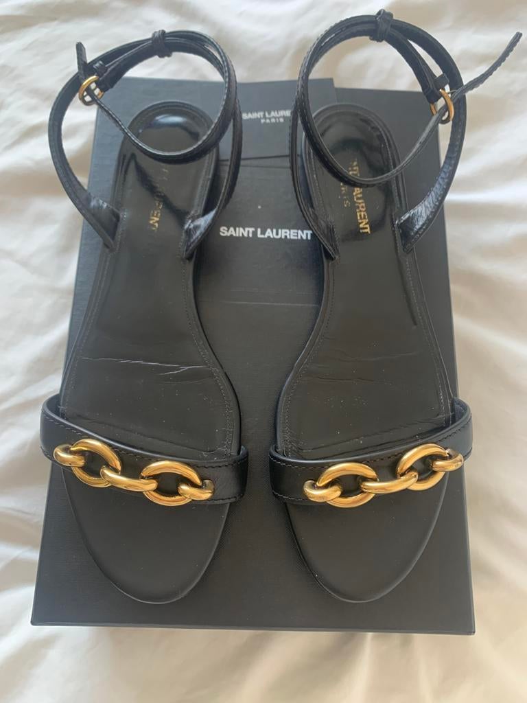 Saint laurent open schoentjes. Maat 40, Ophalen of Verzenden, Zo goed als nieuw, Zwart, Sandalen of Muiltjes