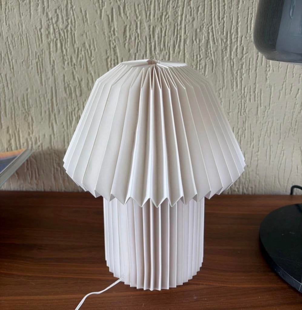 Japandi Stockholm Stijl Plissé Tafellamp, Ophalen, Zo goed als nieuw, Kunststof, Minder dan 50 cm