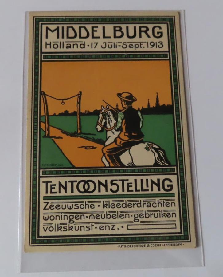 Uit inboedel: Ansicht tentoonstelling Middelburg 1913, incl, Verzamelen, Ansichtkaarten | Nederland, Ongelopen, Zeeland, Voor 1920