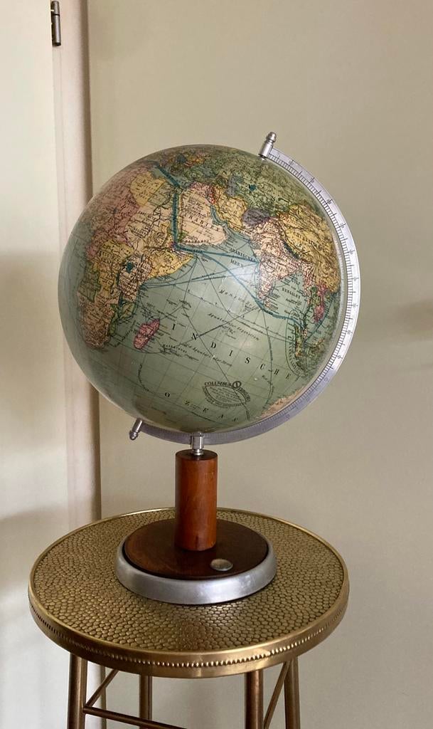 Antieke globe met kompas Columbus 1920 - 1930., Ophalen