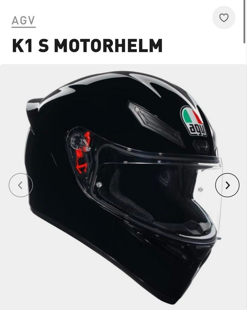 AGV K1 S Motorhelm - Glanzend Zwart, Heren, Ophalen of Verzenden, Nieuw zonder kaartje, Integraalhelm