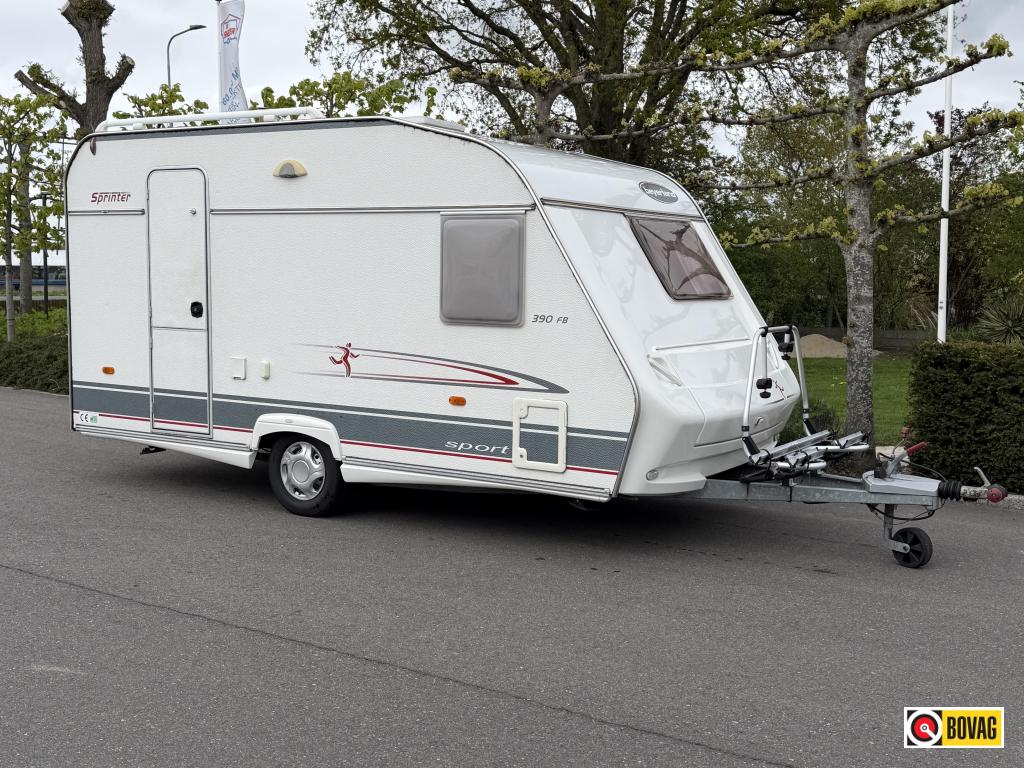 Beyerland Sprinter Sport 390 FB Frans bed met Berger Airtent, Caravans en Kamperen, Caravans, Bedrijf, Treinzit, 750 - 1000 kg