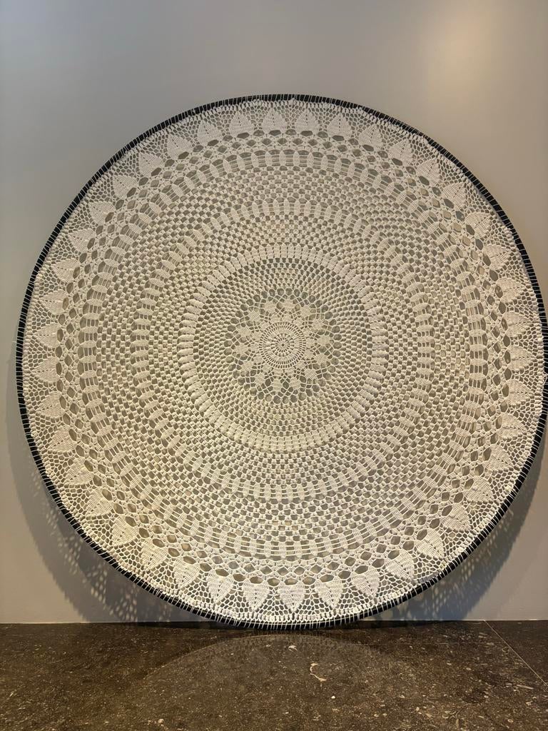 Prachtige dromenvanger XXL 118cm - Handgemaakt wanddecoratie, Ophalen, Boho, Zo goed als nieuw, Wit