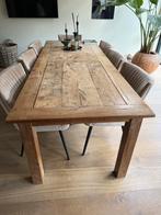 Teak Eettafel - Robuust en Stijlvol 260*100, Huis en Inrichting, Gebruikt, 100 tot 150 cm, Teakhout, 200 cm of meer