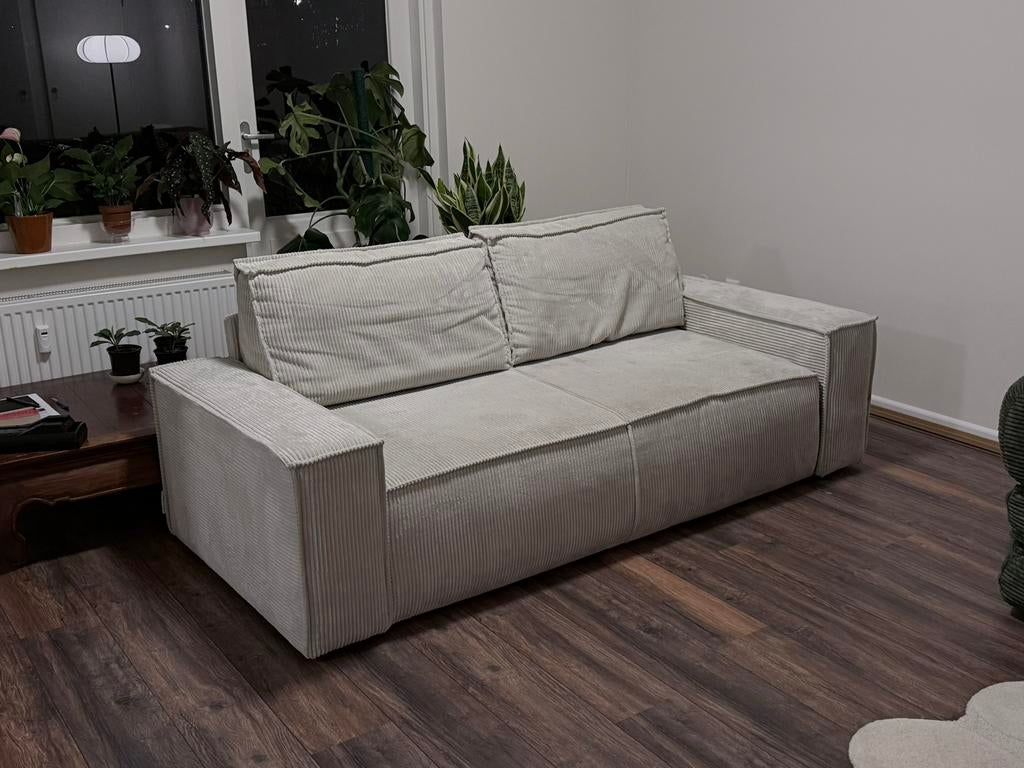 2,5 sits couch beige corduroy, Ophalen, Zo goed als nieuw
