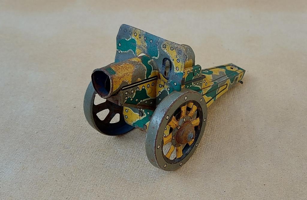 Antiek Blikken Howitzer 'Pre-War 1930s' Speelgoed Kanon, Ophalen of Verzenden