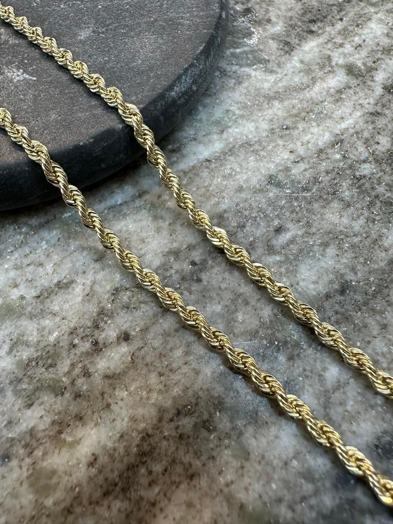 14k Gouden Rope Ketting - 65 cm, Ophalen of Verzenden, Nieuw, Goud