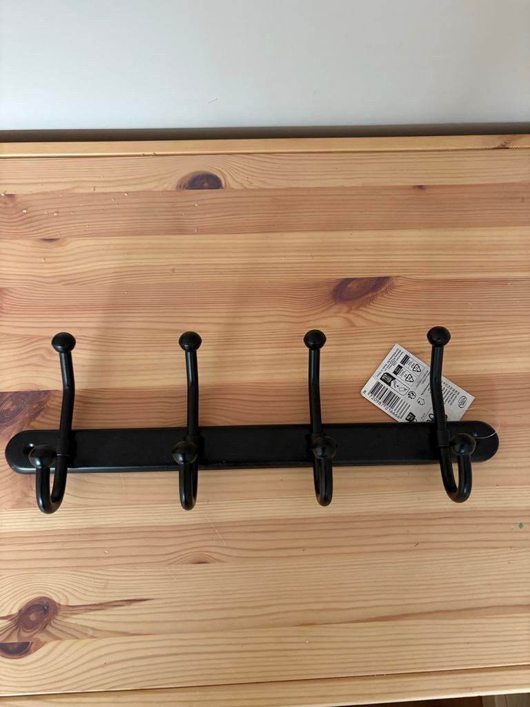 Zwarte kapstok 6 stuks, Ophalen, Wandhaken, Nieuw, Minder dan 100 cm