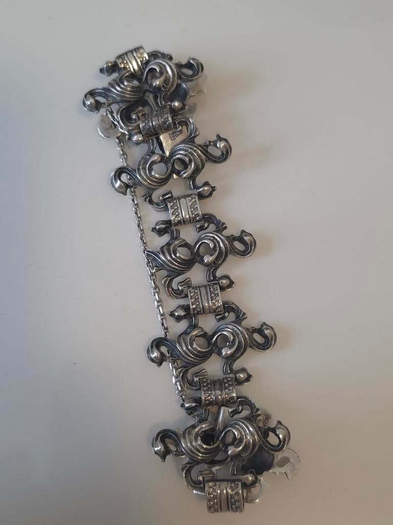 Armband Bas zilver, Sieraden, Tassen en Uiterlijk, Antieke sieraden, Ophalen of Verzenden, Zilver, Armband