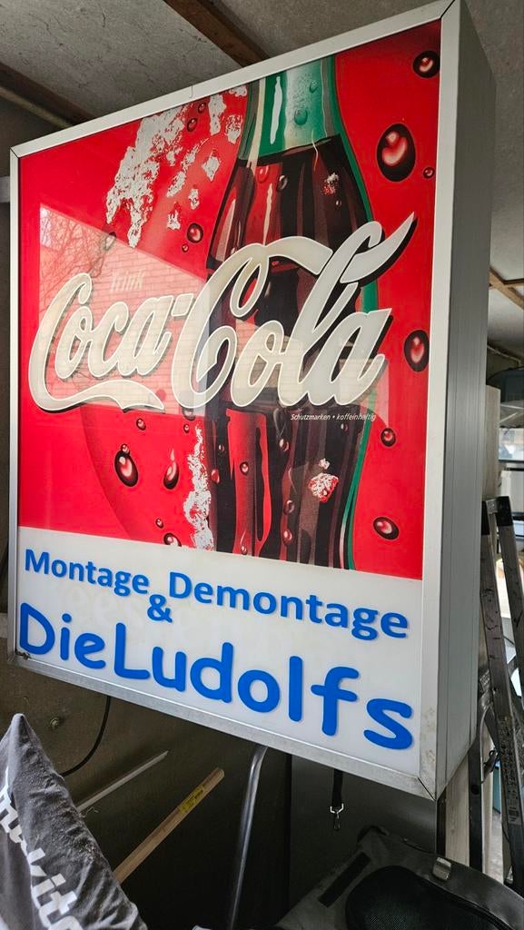 Lichtbak reclamebord Coca Cola en Die Ludolfs, Verzamelen, Ophalen of Verzenden, Lichtbak of (neon) lamp