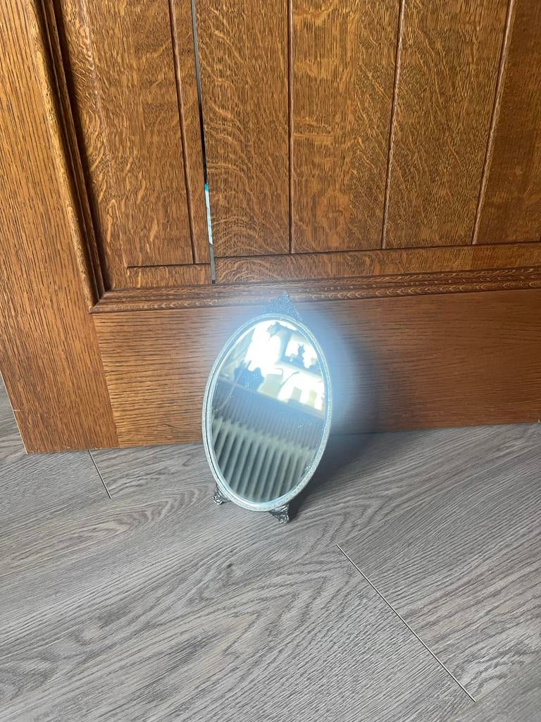 Ovale spiegel met standaard 22 cm, Minder dan 50 cm, Gebruikt, Ophalen of Verzenden, Minder dan 100 cm