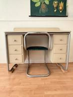 Vintage jaren 50 Auping bureau met originele stoel, Vintage, Ophalen, Gebruikt, Hout
